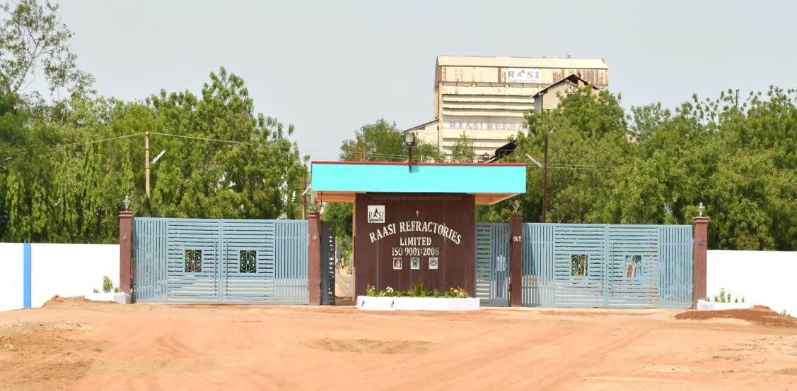 Raasi Refractories Limited plant entrance, Narketpally